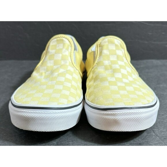 Vans Slip-on Yellow Checkered Skate Shoe Big Kids Size 6 - Picture 2 of 7